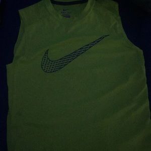 Neon Green Nike Logo Tank Top